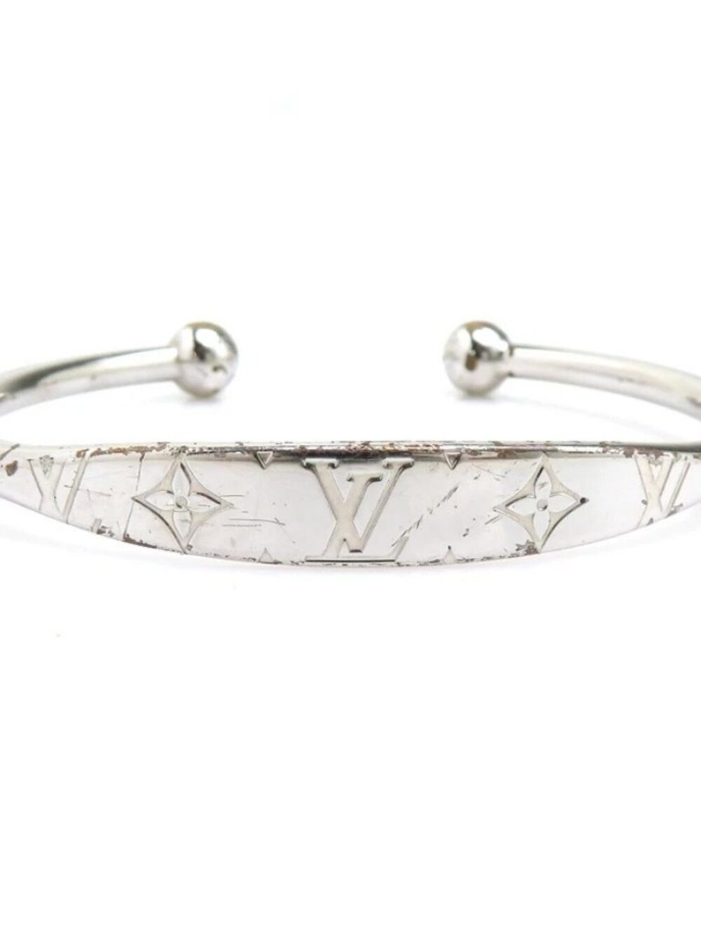 LOUIS VUITTON Bangle Bracelet Silver Metal M64840